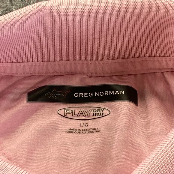 Greg Norman Polo Shirt Mens Adult Large Pink Shark Golfer Golf Rugby - Picture 2 of 12